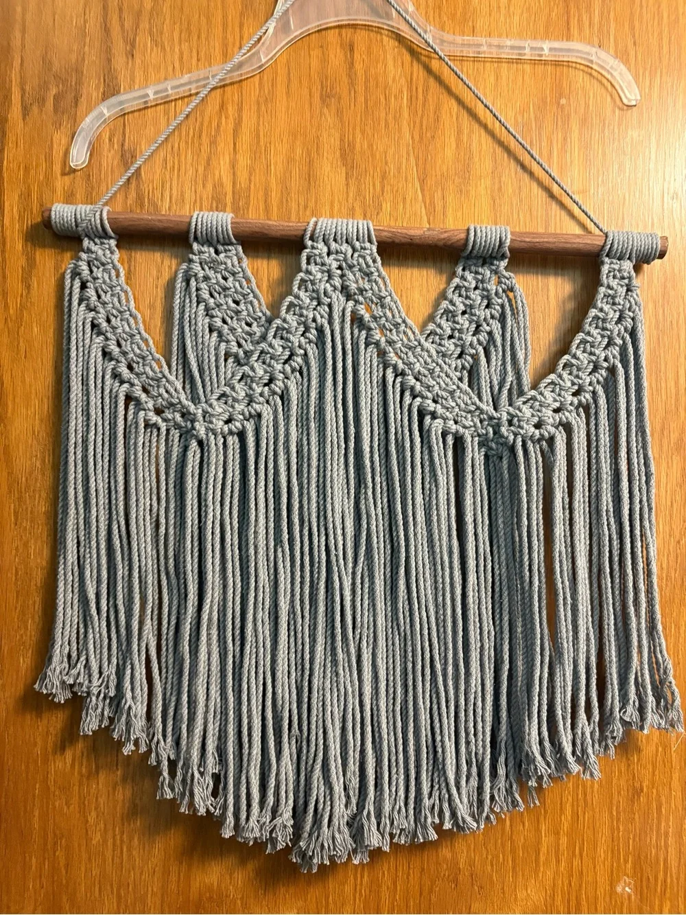 Gray Macramé Wall Hanging